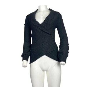 Bebe Heavy Knit Sweater Charcoal Grey Size XS